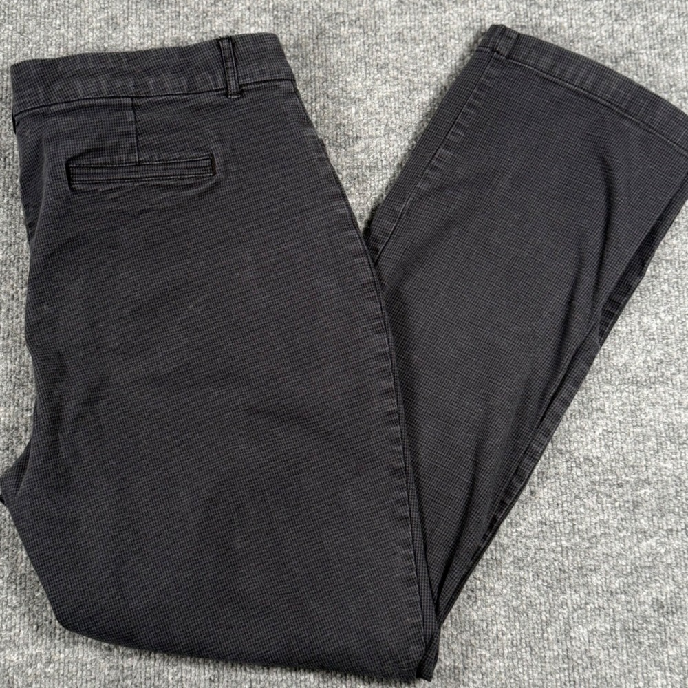 Retro Gloria Vanderbilt 16 Charlene Dark Gray Checkered Bootcut Pants Workwear